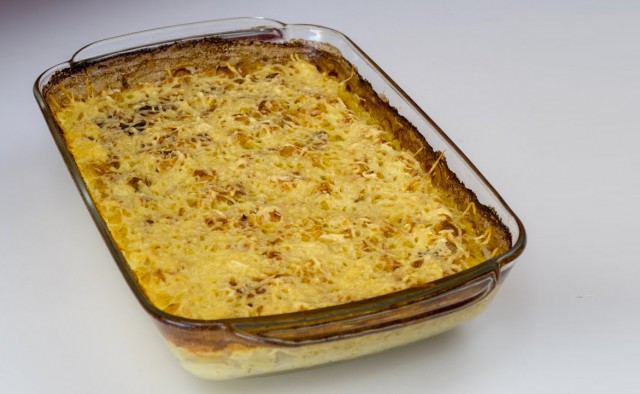 Réaliser un gratin de colin au four, lardons et béchamel